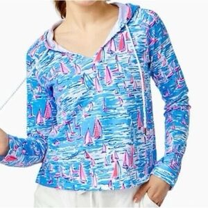 Lilly Pulitzer Kiawah Cropped Hoodie Boatylicious nautical print summer vacation